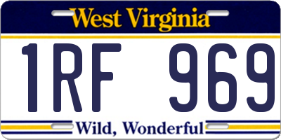 WV license plate 1RF969