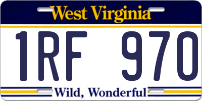 WV license plate 1RF970