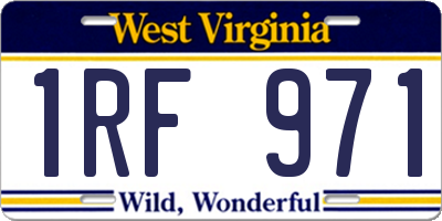 WV license plate 1RF971