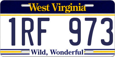 WV license plate 1RF973