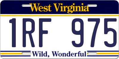 WV license plate 1RF975