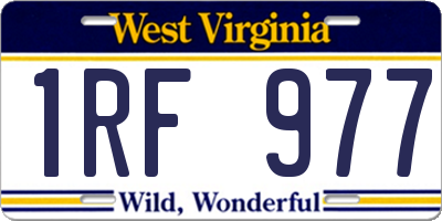 WV license plate 1RF977