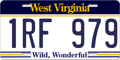WV license plate 1RF979