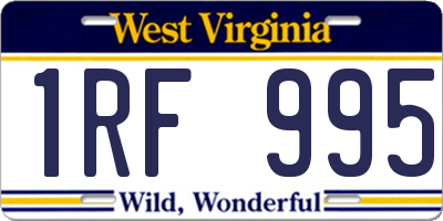 WV license plate 1RF995