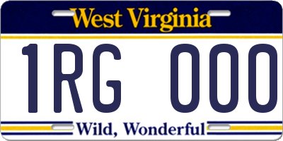 WV license plate 1RG000