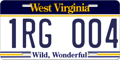 WV license plate 1RG004