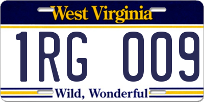 WV license plate 1RG009
