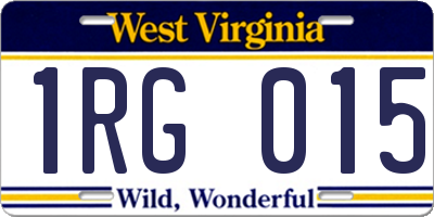 WV license plate 1RG015