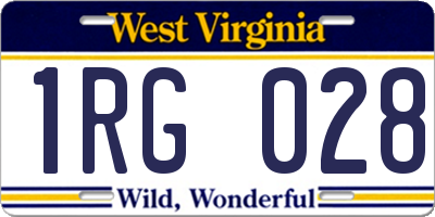 WV license plate 1RG028