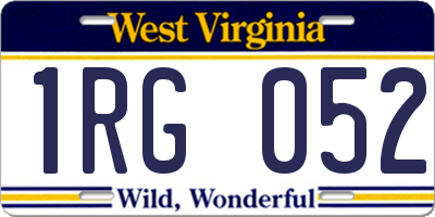 WV license plate 1RG052