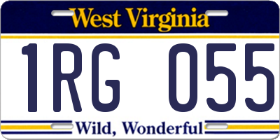 WV license plate 1RG055