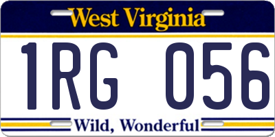 WV license plate 1RG056