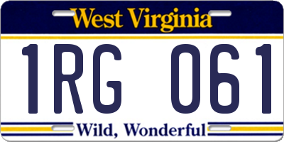 WV license plate 1RG061