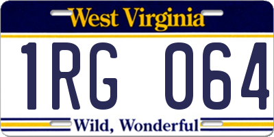 WV license plate 1RG064