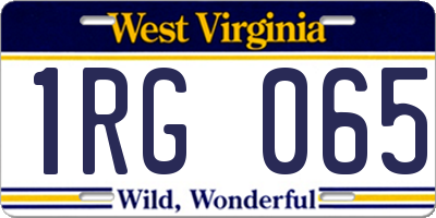 WV license plate 1RG065