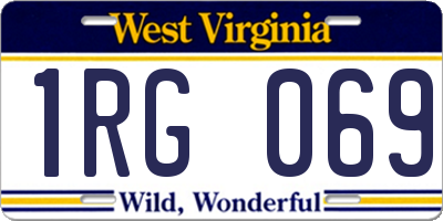 WV license plate 1RG069