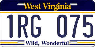 WV license plate 1RG075