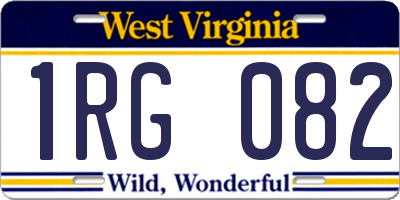 WV license plate 1RG082