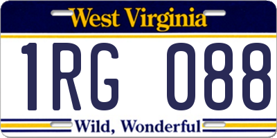 WV license plate 1RG088