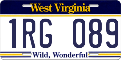 WV license plate 1RG089