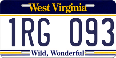 WV license plate 1RG093