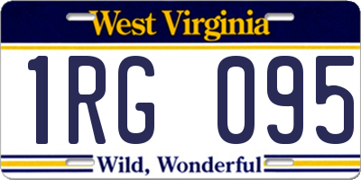 WV license plate 1RG095