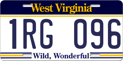 WV license plate 1RG096
