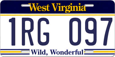 WV license plate 1RG097
