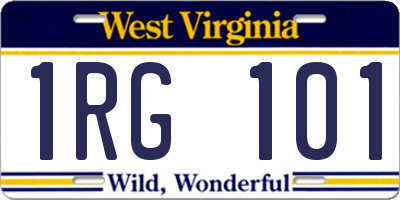 WV license plate 1RG101