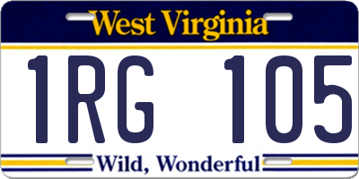 WV license plate 1RG105