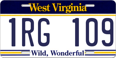 WV license plate 1RG109