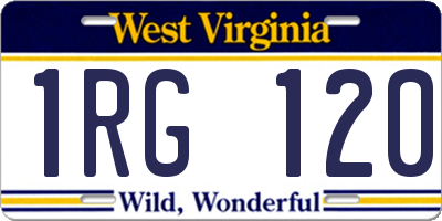 WV license plate 1RG120