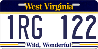 WV license plate 1RG122