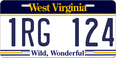 WV license plate 1RG124