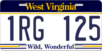 WV license plate 1RG125