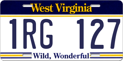 WV license plate 1RG127