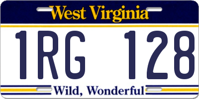 WV license plate 1RG128