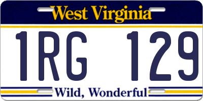 WV license plate 1RG129