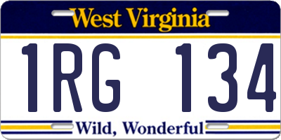 WV license plate 1RG134