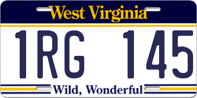 WV license plate 1RG145