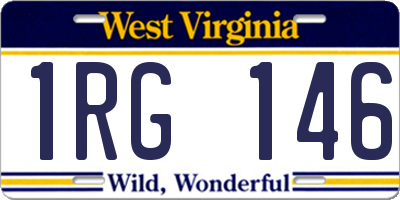 WV license plate 1RG146