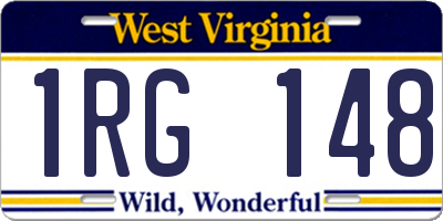 WV license plate 1RG148