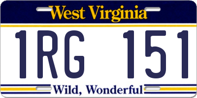 WV license plate 1RG151