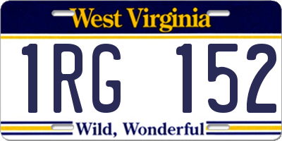 WV license plate 1RG152