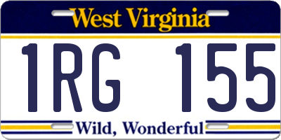 WV license plate 1RG155