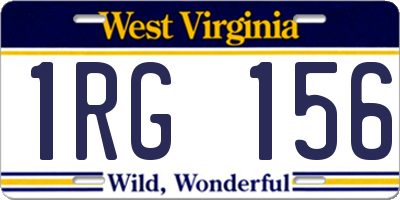 WV license plate 1RG156