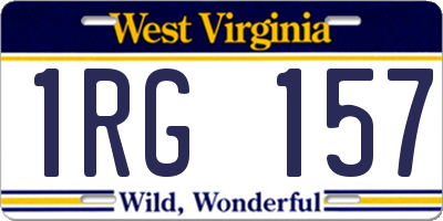 WV license plate 1RG157