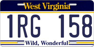 WV license plate 1RG158