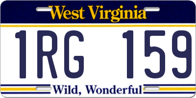 WV license plate 1RG159