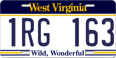 WV license plate 1RG163